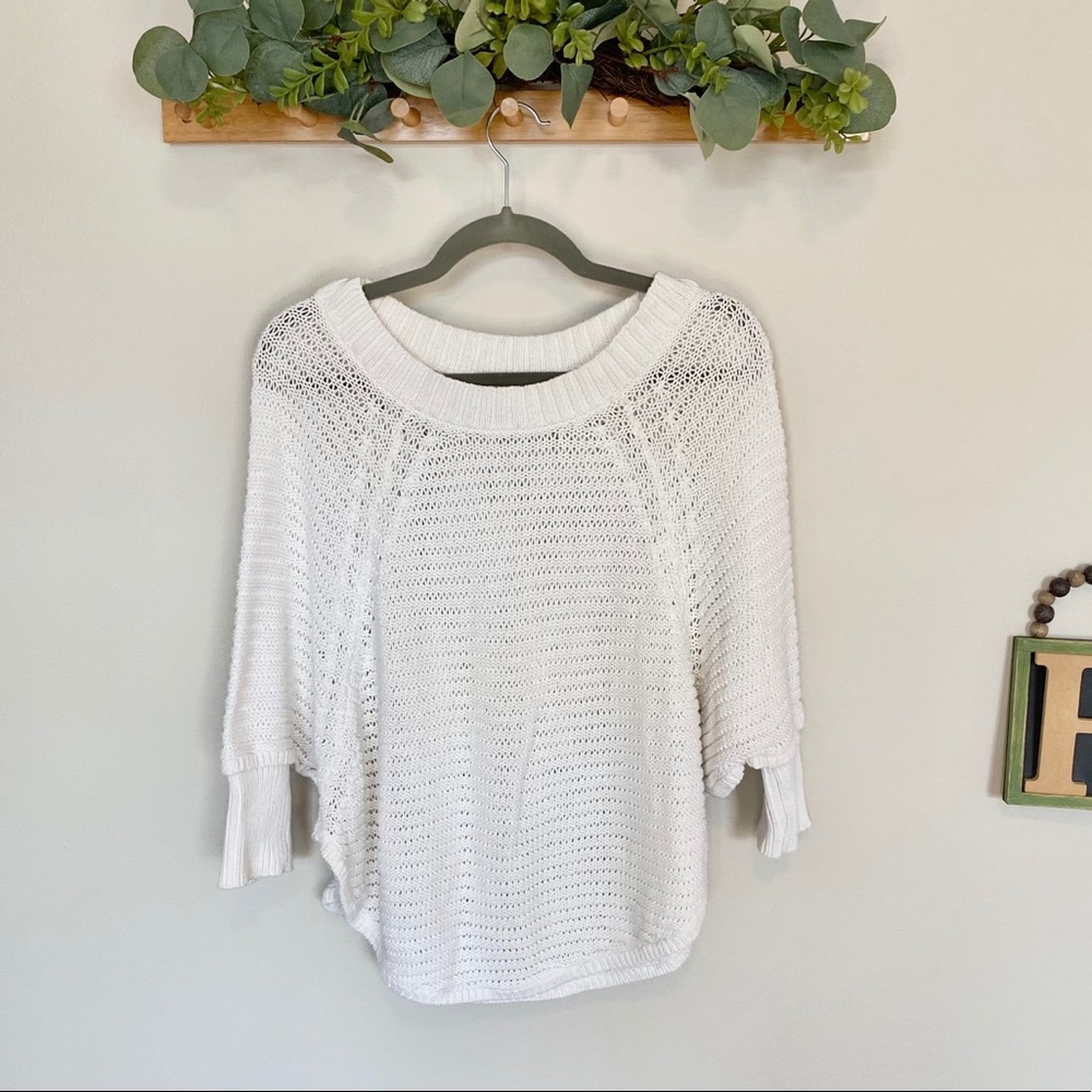 Loft White Knit Sweater Top